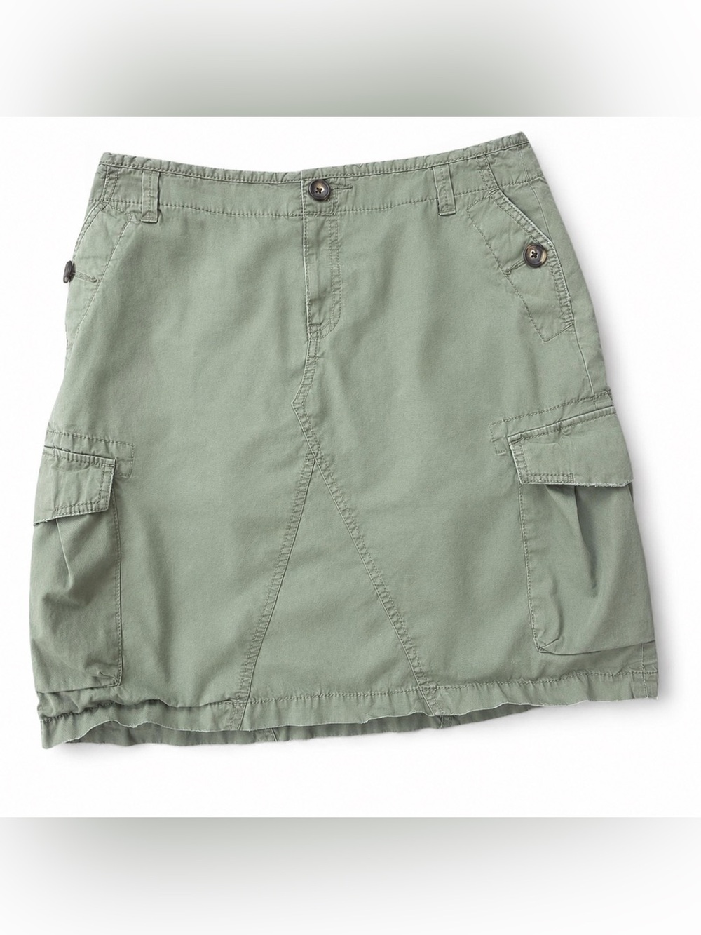 Y2K Banana Republic Olive green Military Utility Cargo Skirt Size 8